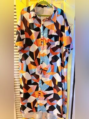 SHEIN Multicolor Geometric Maxi Dress